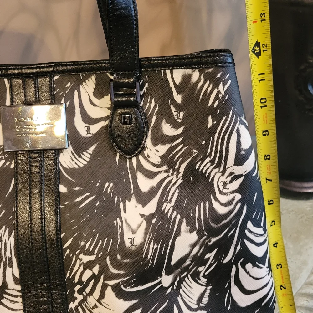 L.A.M.B. by Gwen Stefani Black White Tote Bag Luxury Designer #607 - Picture 10 of 15